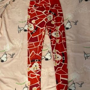 Christmas Santa Leggings. LuLaRoe One size. in good condition